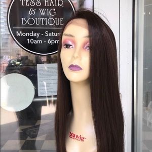 last one Full Lace Wig brown highlights Human hair Blende